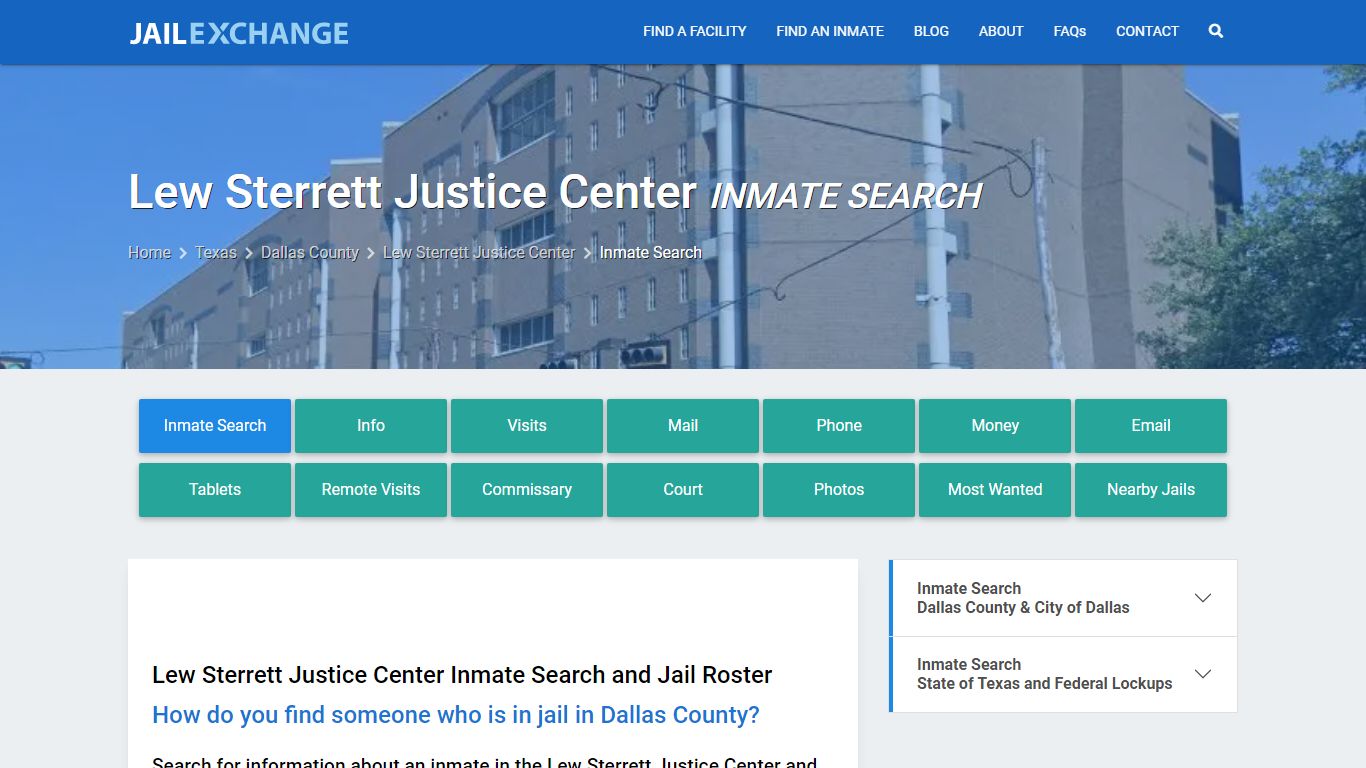 Lew Sterrett Justice Center Inmate Search - Jail Exchange